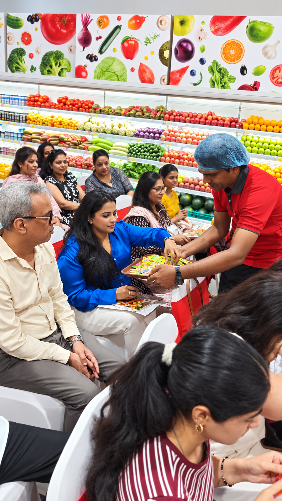 Tao Kae Noi sampling representative offering seaweed snacks to shoppers at LOTS retail